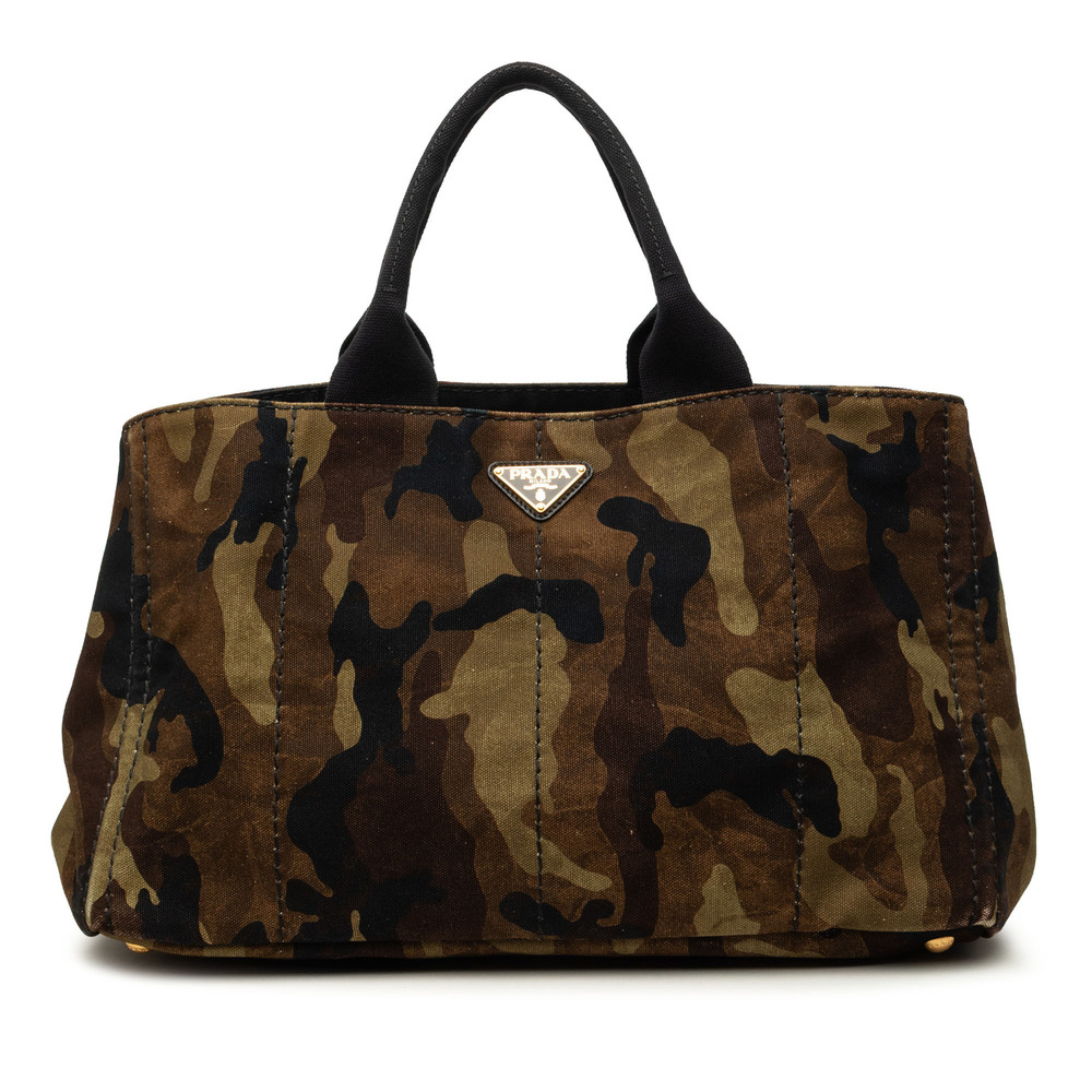 Pre-Loved Prada Large Canvas Canapa Camouflage Stampata Tote
